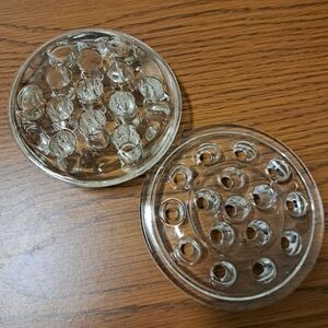 Pair of Glass Flower Frogs